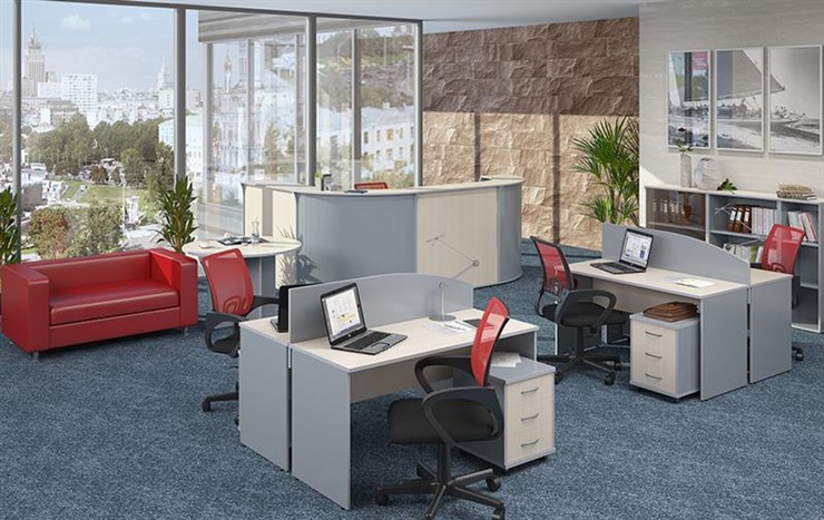 Офисный комплект мебели IMAGO - рабочее место, шкафы для документов в Самаре - изображение 1